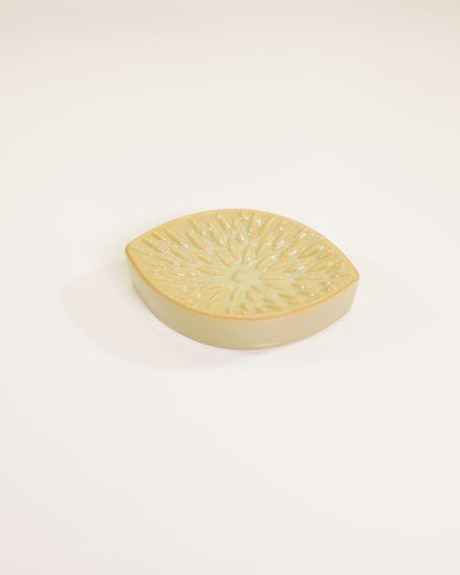 Vibrant Decor Ceramic Yellow Floral Bathroom Set | Set of 3