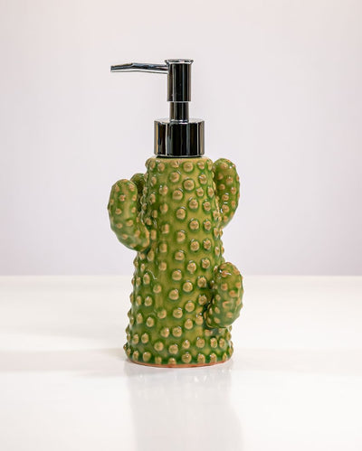 Cactus Design Ceramic Bathroom Accessories Set | Set of 3