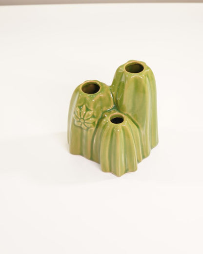 Cactus Design Ceramic Bathroom Accessories Set | Set of 3