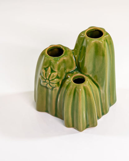 Cactus Design Ceramic Bathroom Accessories Set | Set of 3