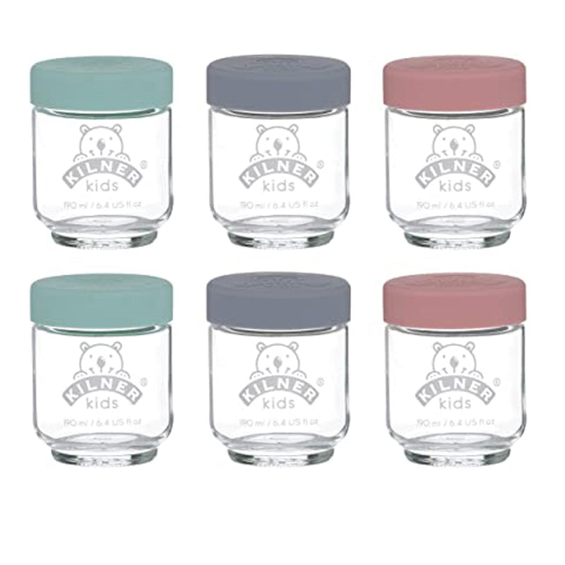 Kids Glass Jars with Silicone Lid | Set of 6 | 190ml Default Title