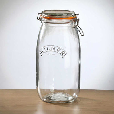 Clip Top Clear Glasses Round Jar | 500ml, 1 Litre, 2 Litre, 350ml 2000ml