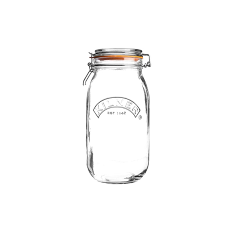 Clip Top Clear Glass Round Jar | 1.5 Litre, 3 Litre 3 Litre