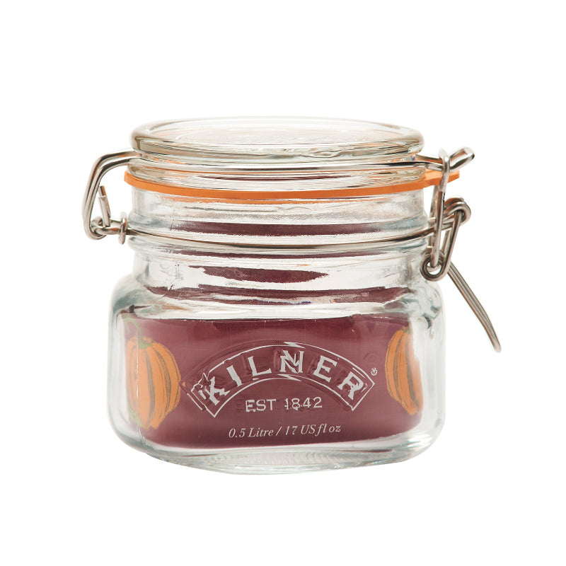 Kilner Glass Clip Top Square Spice Jar | 500ml, 1 Litre, 1.5 Litre, 2 Litre - Dusaan