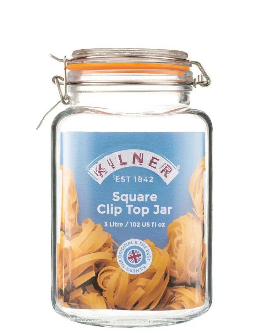 Top Square Glass Jar | 3 ltr