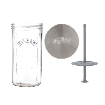 Innovative Herb Keeper Clear Glass Mouth Jar Lifter Rod Disc with Lid | 1.0L