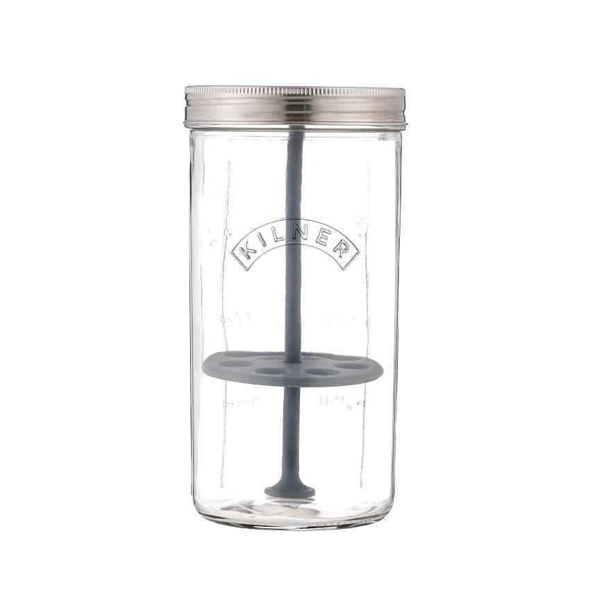 Innovative Herb Keeper Clear Glass Mouth Jar Lifter Rod Disc with Lid | 1.0L