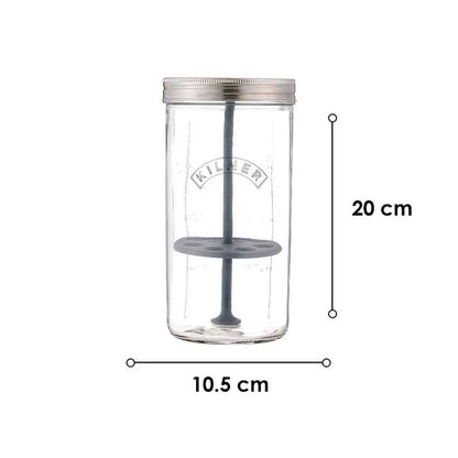 Innovative Herb Keeper Clear Glass Mouth Jar Lifter Rod Disc with Lid | 1.0L