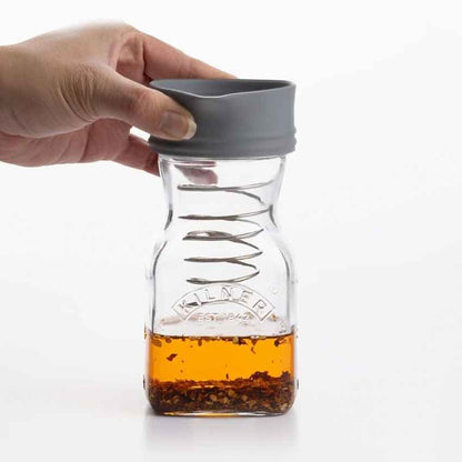 Handy Salad Dressing Clear Glass Mixer Bottle Jar Cap Spring with Lid | 500ml