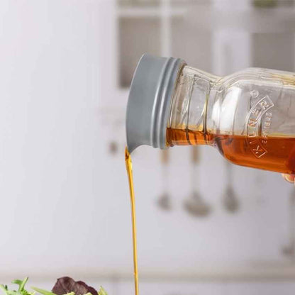 Handy Salad Dressing Clear Glass Mixer Bottle Jar Cap Spring with Lid | 500ml