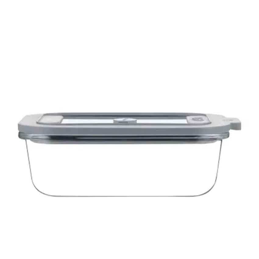 Stylish New Fresh Rectangle Clear Glass Storage Container | 7 x 5 x 2 inches | 630ml