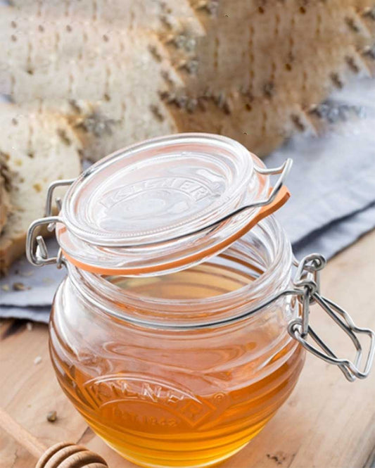 Glass Honey Pot With Beech Wood Dipper | 400ml
