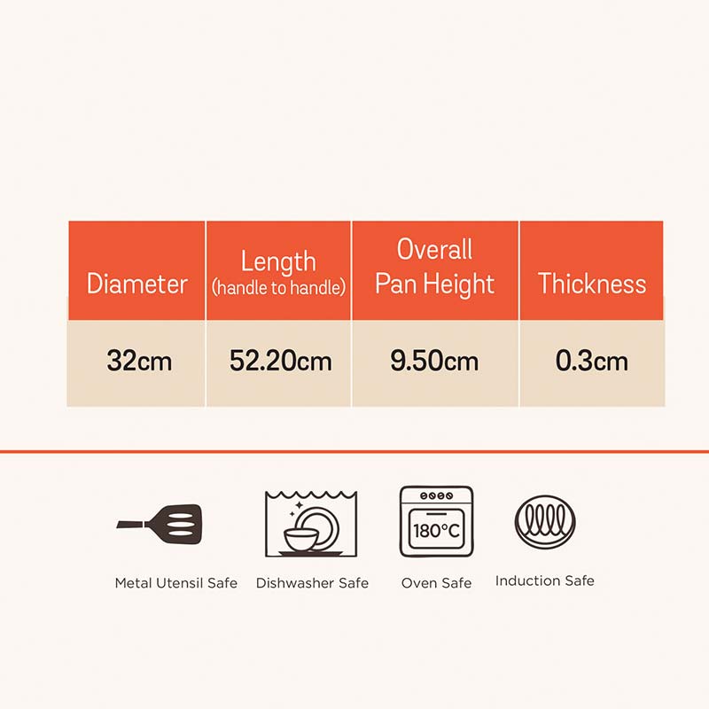 Orange Flat Tawa Induction | 9 Inch, 11 Inch, 13 Inch 13 Inch