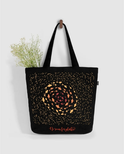 No Room For Plastic Large Zipper Tote Bag | 17 x 4 x 15 inches