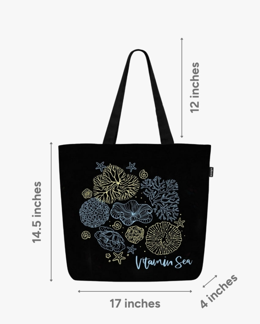 Vitamin Sea Large Zipper Tote Bag | 17 x 4 x 15 inches