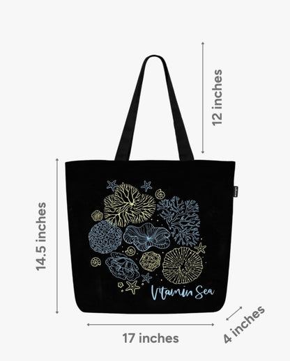 Vitamin Sea Large Zipper Tote Bag | 17 x 4 x 15 inches