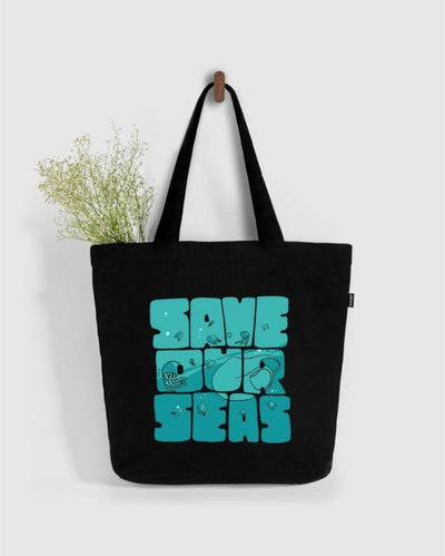 Save Our Seas Large Zipper Tote Bag | 17 x 4 x 15 inches