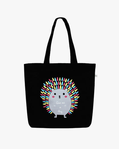 Porcupine Large Zipper Tote Bag | 17 x 4 x 15 inches