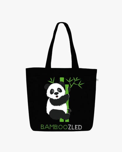 Bamboozled Panda Large Zipper Tote Bag | 17 x 4 x 15 inches