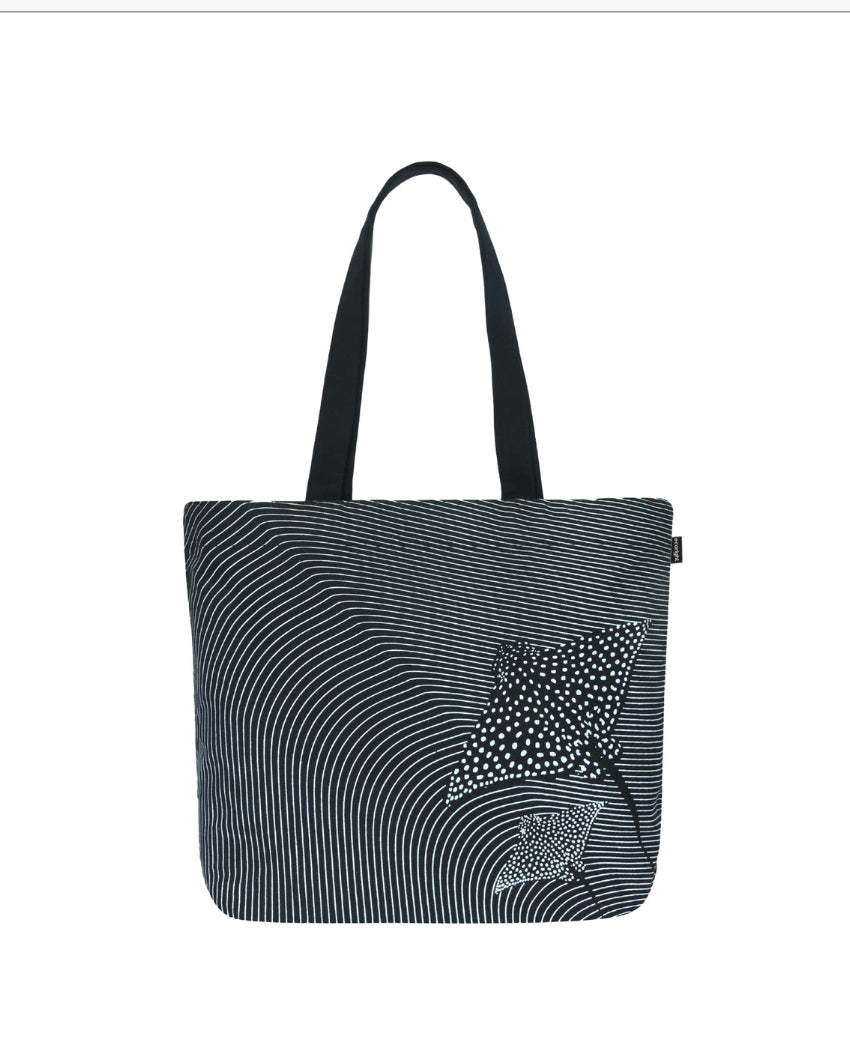 Mesmerizing Stingray Large Zipper Tote Bag | 17 x 4 x 15 inches