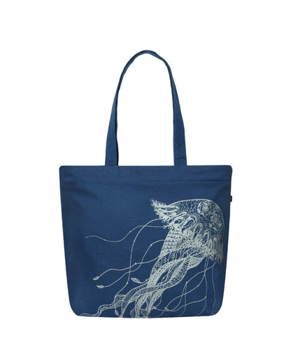 Fascinating Jellyfish Large Zipper Tote Bag | 17 x 4 x 15 inches