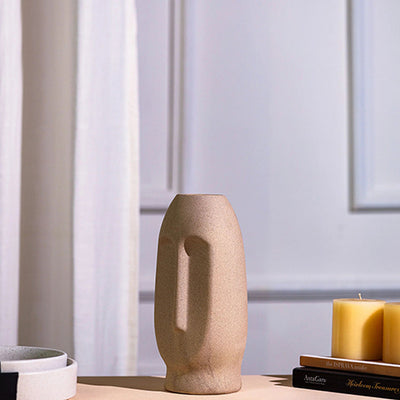 Minimalist Modest Ceramic Face Flower Vase | 5 x 9 inches