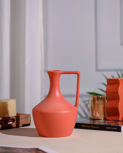 Rustic Indian Matka Design Ceramic Flower Vase | 5 x 11 inches