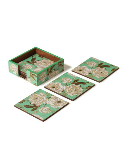Delicate Romantic Rose Strings Coasters | Set of 6 | 4 x 2 inches