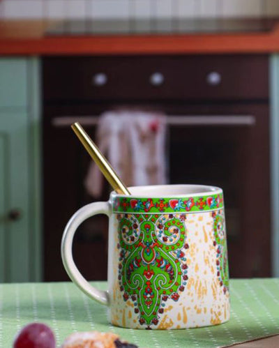 Traditional Design Prints Elegant Ceramic Coffee Mug | 3 x 4 inches