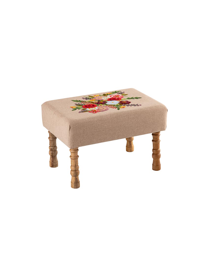 Devan Natural Ottoman Stool | 35 x 50 x 35 cm / 14 x 20 x 14 inches