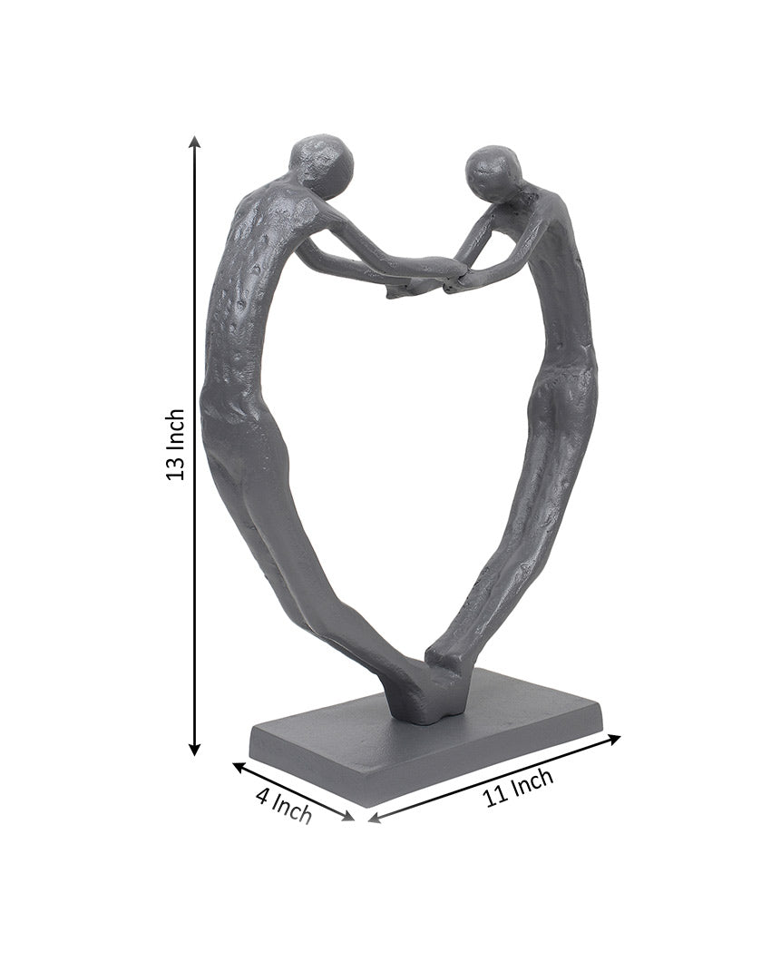 Heartfelt Harmony Sculpture Aluminum Showpiece | 11 x 4 x 13 inches