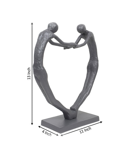 Heartfelt Harmony Sculpture Aluminum Showpiece | 11 x 4 x 13 inches