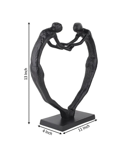 Heartfelt Harmony Sculpture Aluminum Showpiece | 11 x 4 x 13 inches