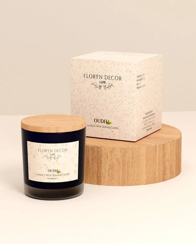 Exotic Fragrance Three Wick Oudh Scented Jar Candle | Single | 10.2 x 7.6 cm / 4 x 3 inches