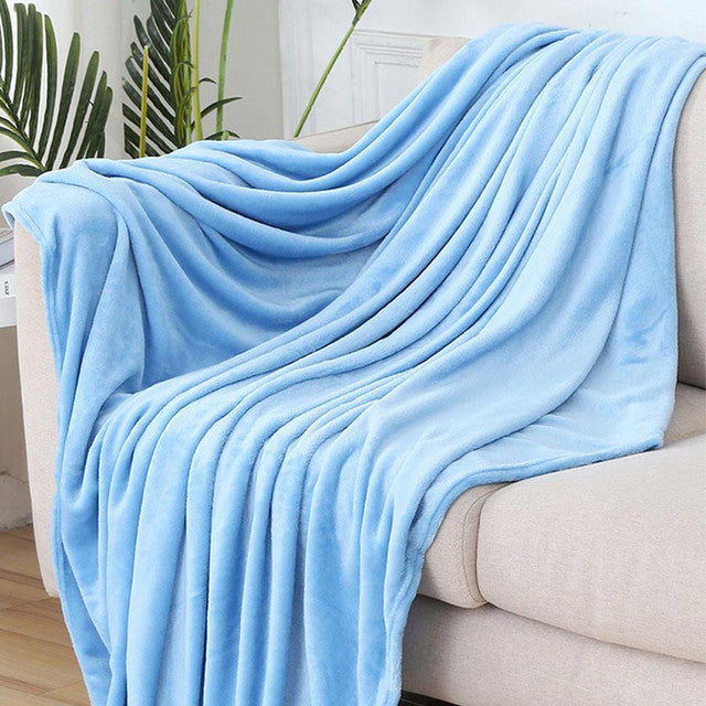 Meets Style Chic Aqua Flannel  Throw