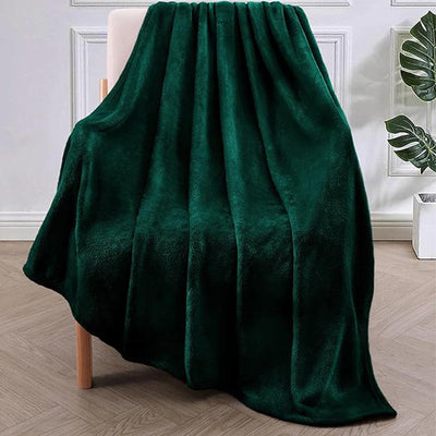 Serene Olive Green Flannel  Throw