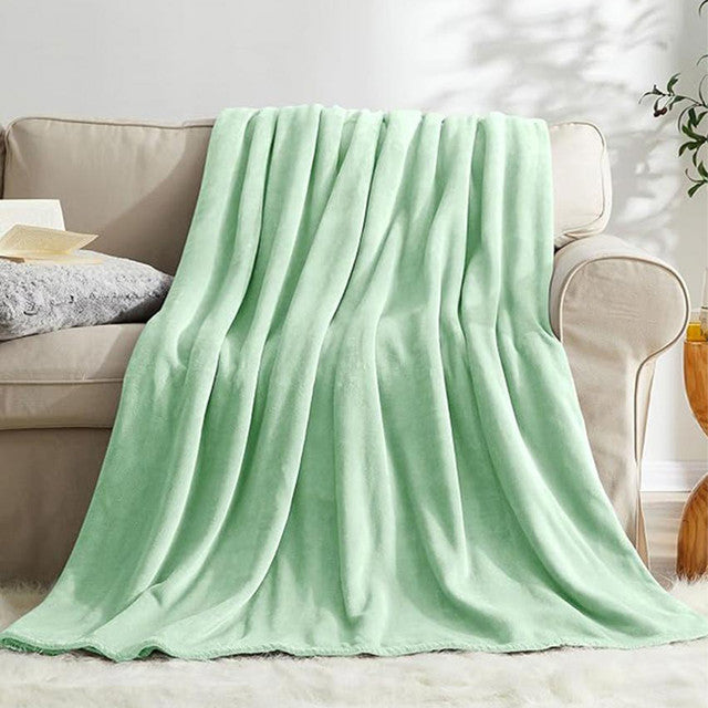 Elegant Sea Green Flannel Throw