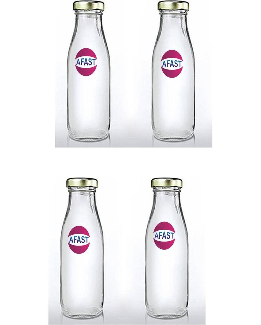 Premium Clear Glass Water and Milk Bottle for Serving and Storing Drinks | 1000 ML | 3 x 10 inches