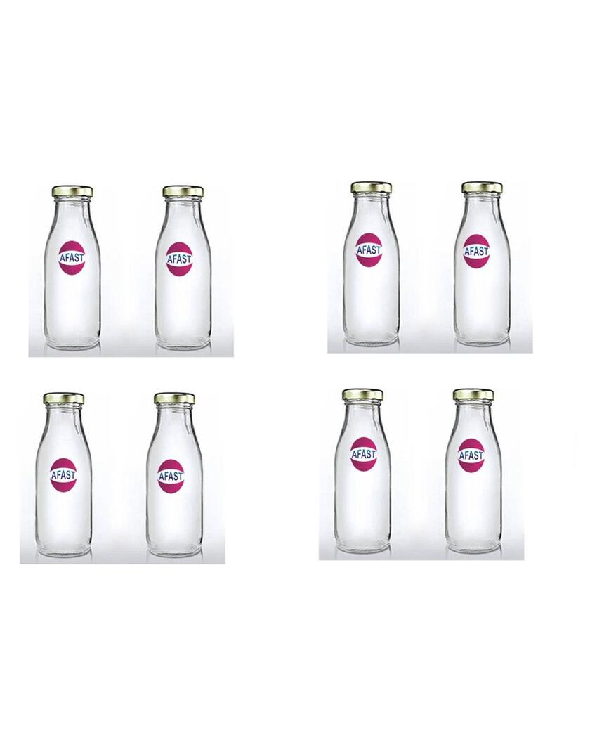 Premium Clear Glass Water and Milk Bottle for Serving and Storing Drinks | 1000 ML | 3 x 10 inches