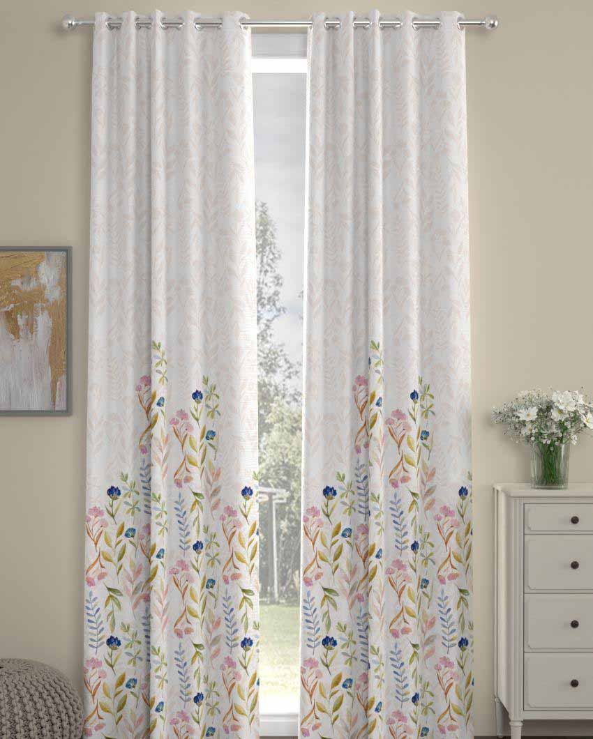 Multicolor Polyserter Curtains | Set Of 2 | Window, Door, Long Door | 5 Ft, 7 ft, 9 Ft Door (7 Ft)