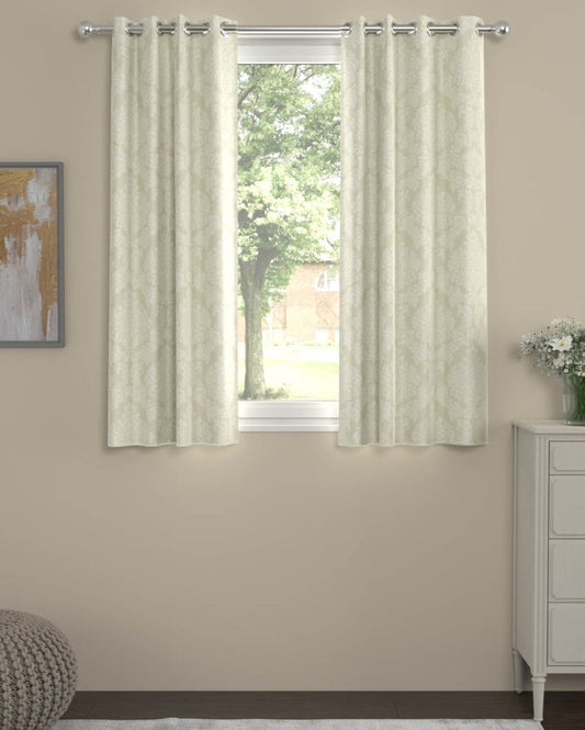 Classic Regular Polyester Curtains | Set Of 2 | Window, Door, Long Door | 5ft, 7ft, 9ft 5ft