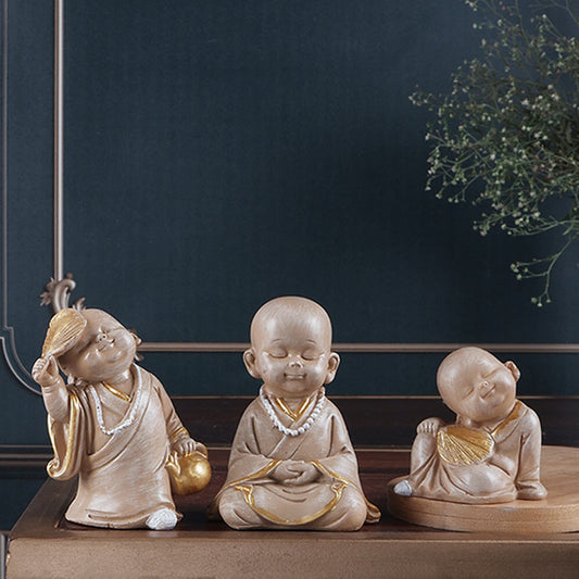 Régine Premium Fengshui Monk Figurine | Set Of Three Default Title