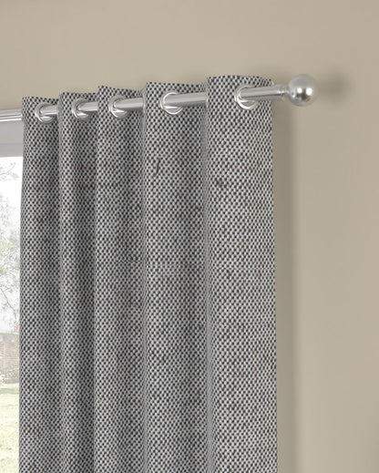 Grey Solid Regular Polycotton Curtains | Set of 2 | Window, Door, Long Door | 5 ft, 7 ft, 9 ft 7 Feet