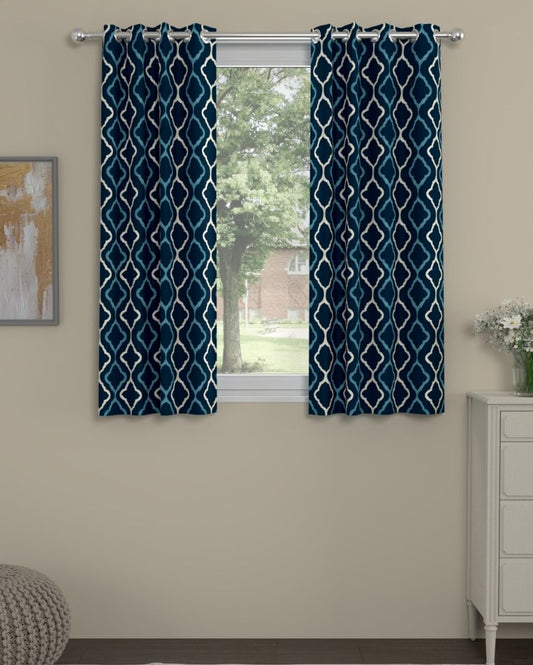 Abstract Regular Polyester Curtains | Set Of 2 | Window, Door, Long Door | 5ft, 7ft, 9ft 5ft