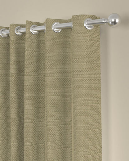 Beige Solid Regular Polyester Curtains | Set of 2 | Window, Door, Long Door | 5 ft, 7 ft, 9 ft 7 Feet