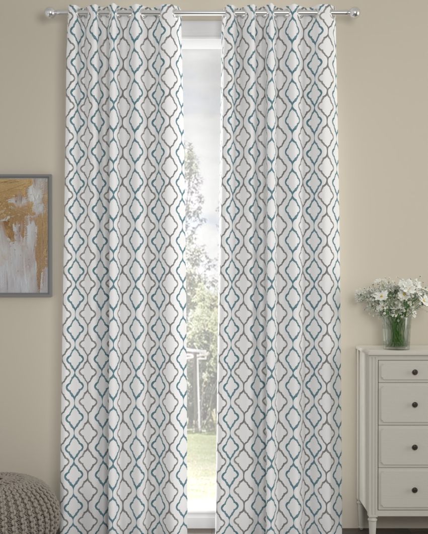 Abstract Polyester Curtains | Set Of 2 | Window, Door, Long Door | 5ft, 7ft, 9ft 7ft