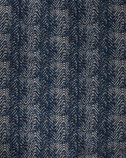 Navy Blue Chevron Regular Polyester Curtains | Set of 2 | Window, Door, Long Door | 5 ft, 7 ft, 9 ft 9 Feet