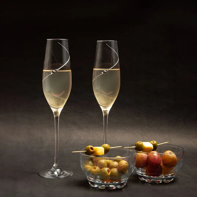 Silhouette Flute  Champagne Glass| Set of 2, 6 | 210ml Set of 2