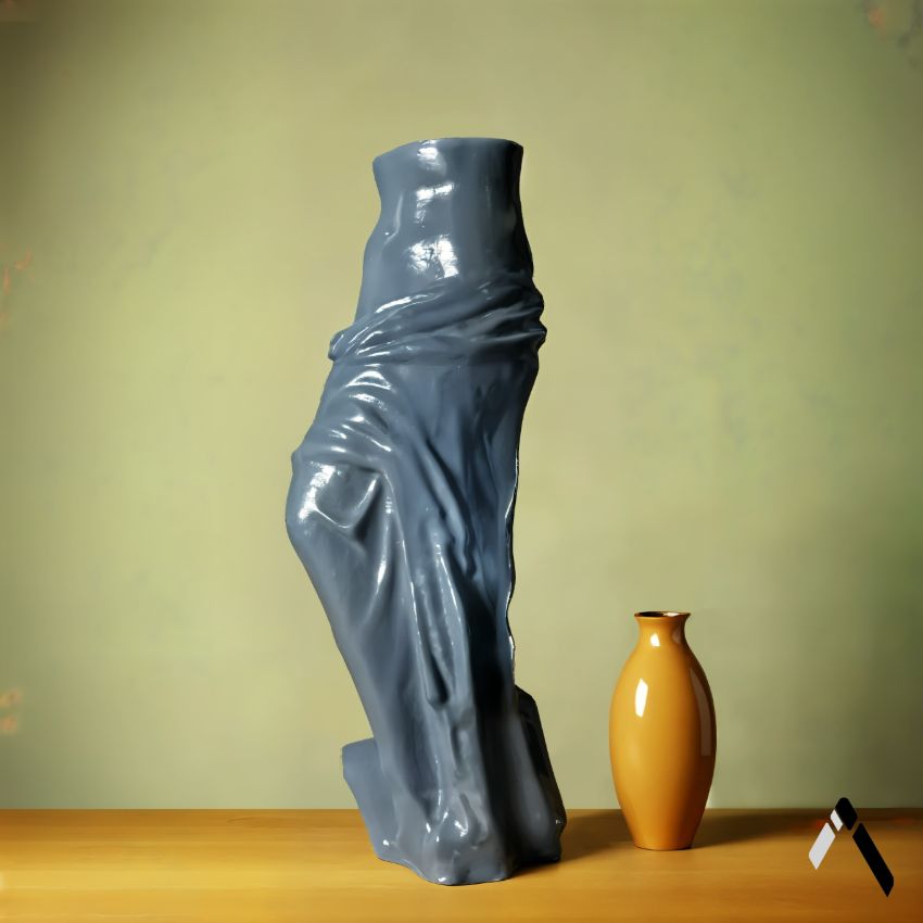 Timeless Grey Venus de Milo Ceramic Vase Without Flower | 5 x 4 x 11 inches