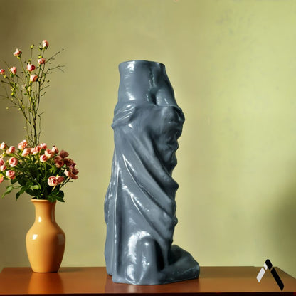 Timeless Grey Venus de Milo Ceramic Vase Without Flower | 5 x 4 x 11 inches